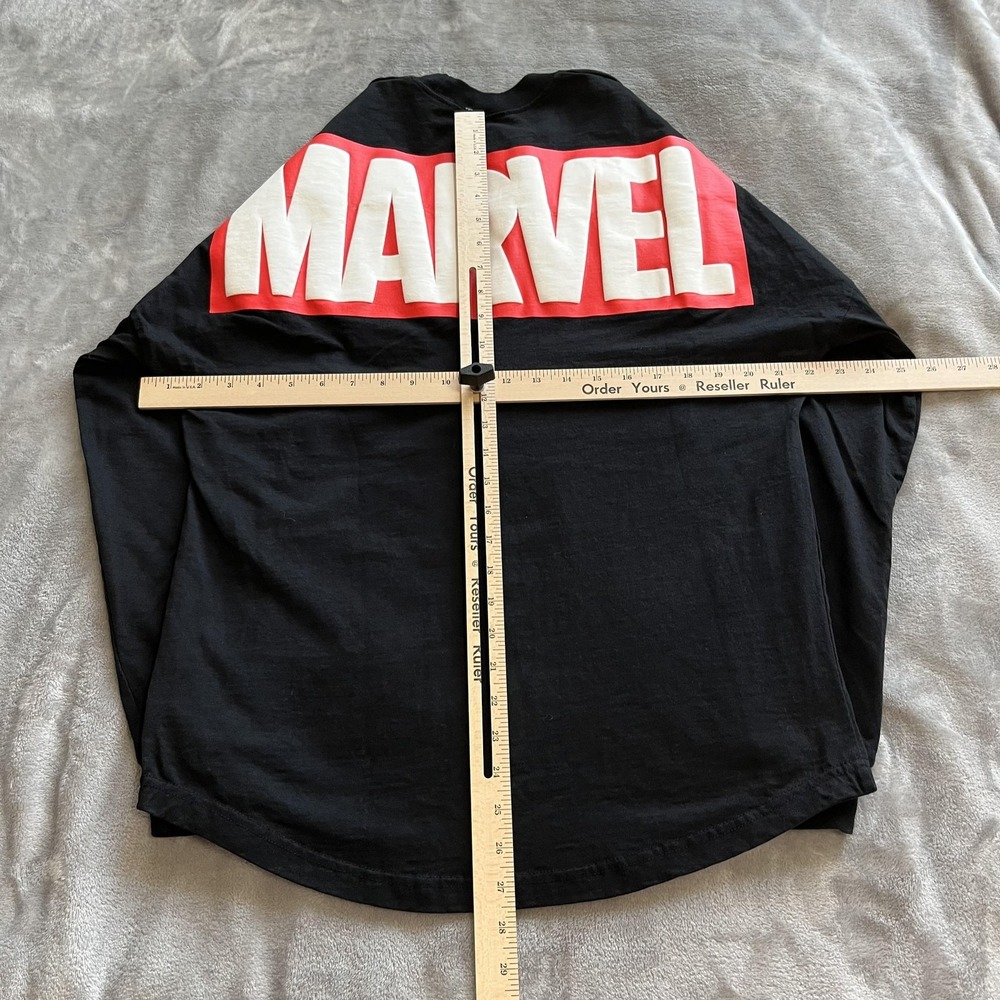 Marvel Shirt Mens Small Black Disney Spirit Jersey Long Sleeve Avengers Logos - Picture 5 of 13